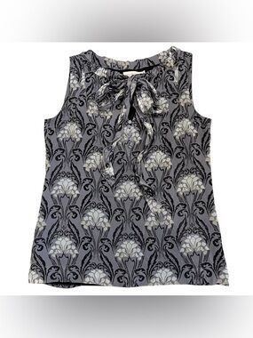 TORY BURCH Silk Sleeveless Patterned Blouse